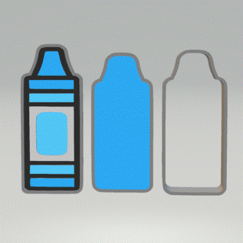 3pc Crayon Bath Bomb Mold STL File - for 3D printing - FILE ONLY - The Crafts and Glitter Shop