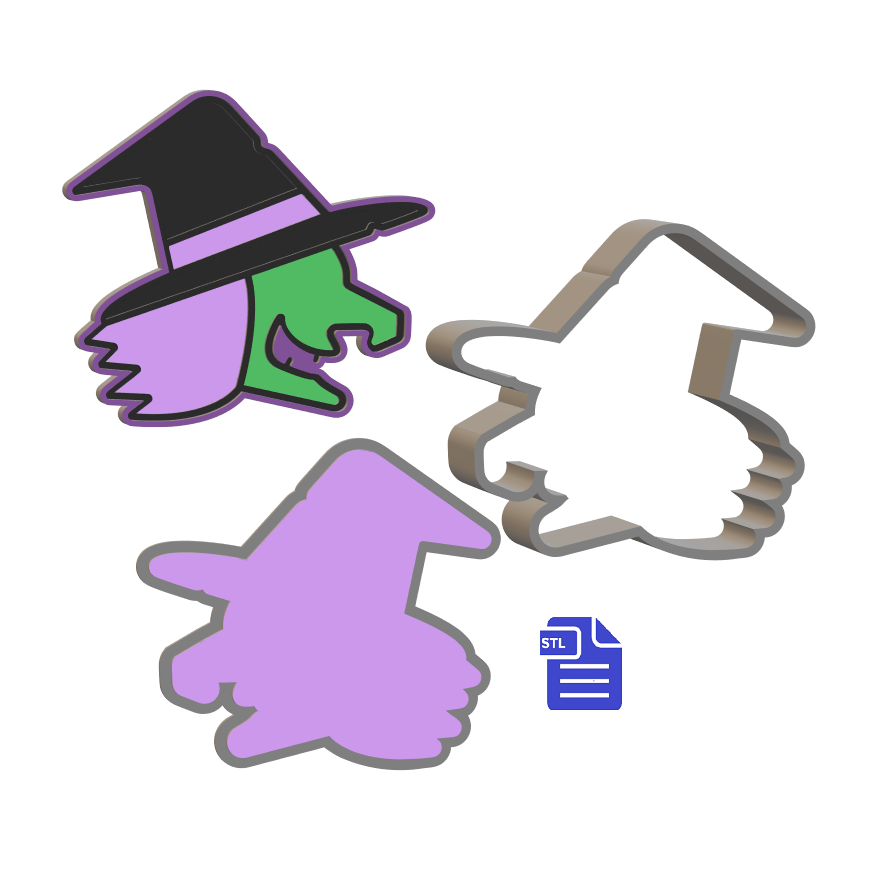 3pc Witch Bath Bomb Mold STL File - for 3D printing - FILE ONLY - The Crafts and Glitter Shop