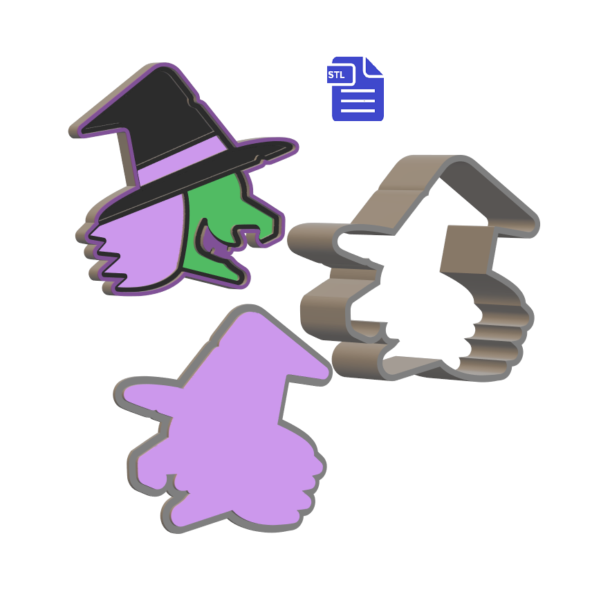 3pc Witch Bath Bomb Mold STL File - for 3D printing - FILE ONLY - The Crafts and Glitter Shop