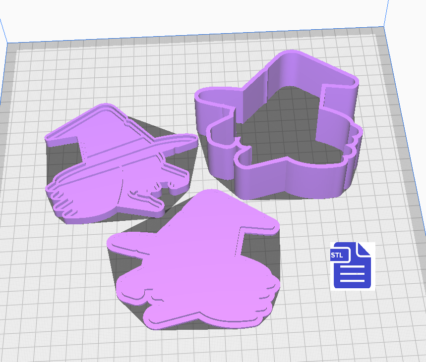 3pc Witch Bath Bomb Mold STL File - for 3D printing - FILE ONLY - The Crafts and Glitter Shop
