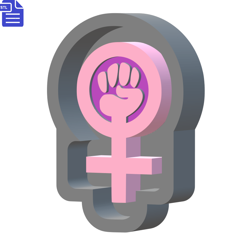 Feminism Symbol Silicone Mold Housing STL File - The Crafts and Glitter Shop