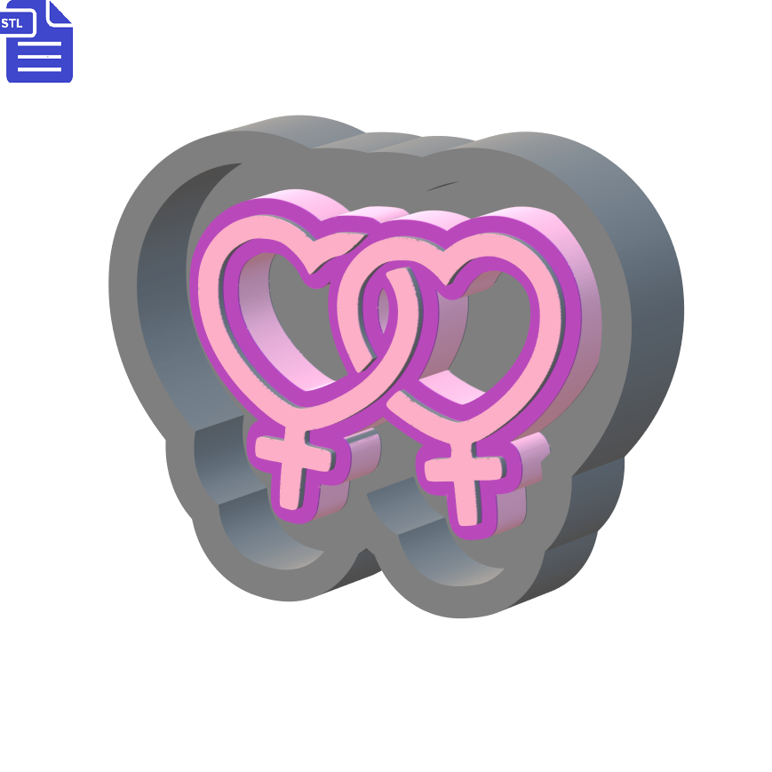 Lesbian Symbol Silicone Mold Housing STL File - The Crafts and Glitter Shop