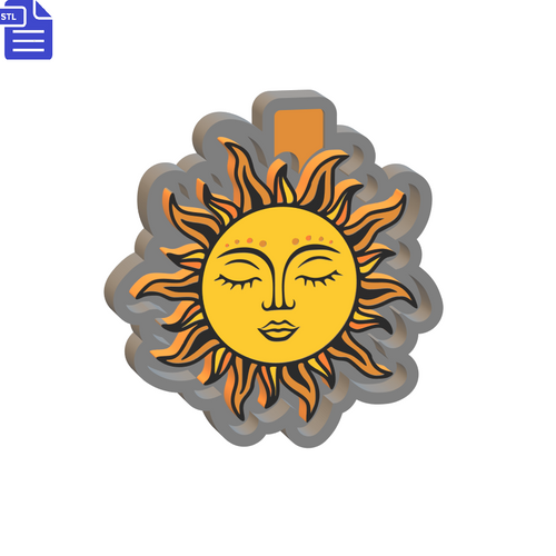 Sun with Face Silicone Mold Housing STL File