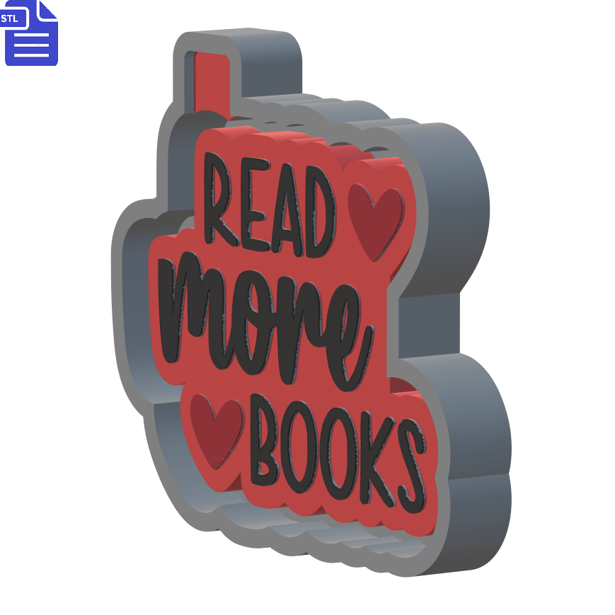 Read More Books Silicone Mold Housing STL File - The Crafts and Glitter Shop