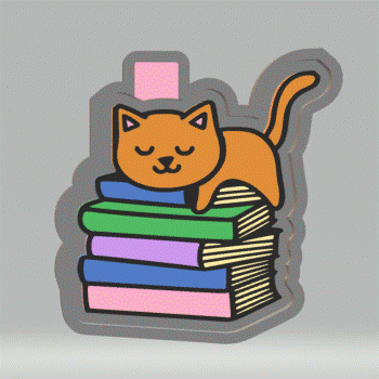 Sleeping Cat on Book Pile Silicone Mold Housing STL File - The Crafts and Glitter Shop