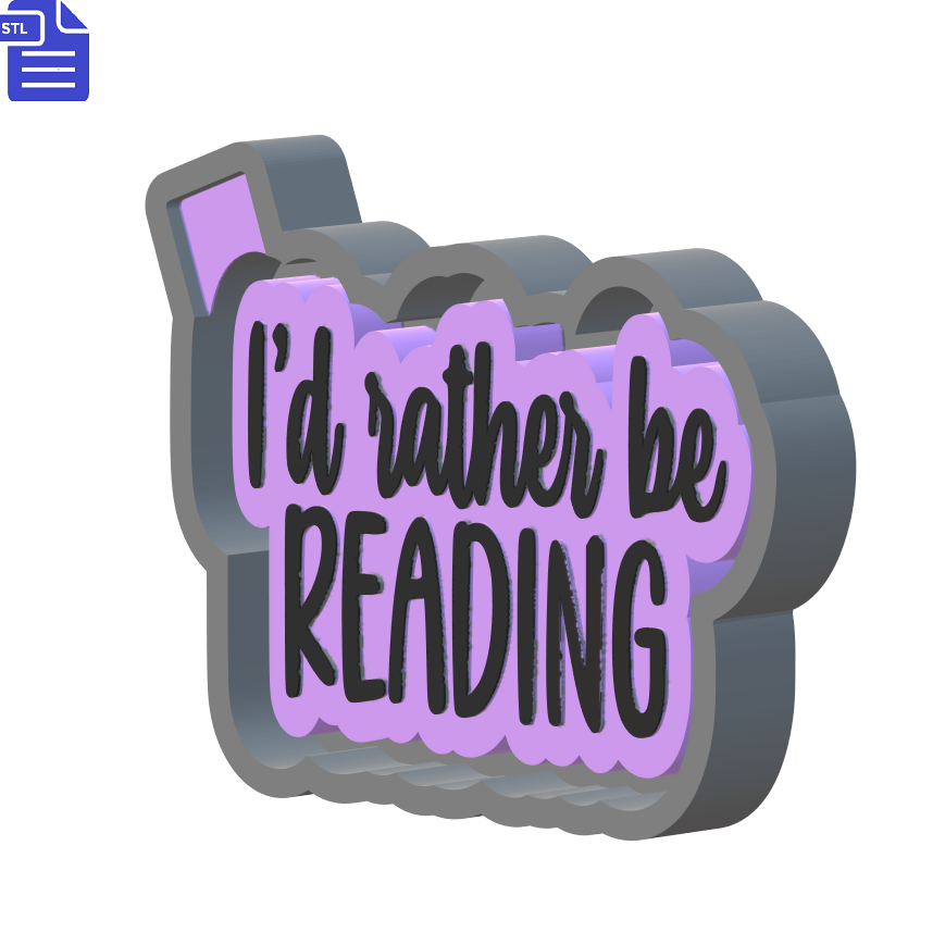 I'd Rather be Reading Silicone Mold Housing STL File - The Crafts and Glitter Shop