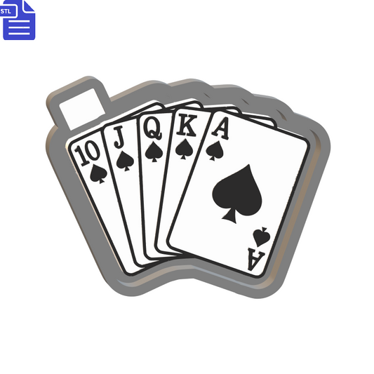 Poker Royal Flush Mold Housing STL File - The Crafts and Glitter Shop
