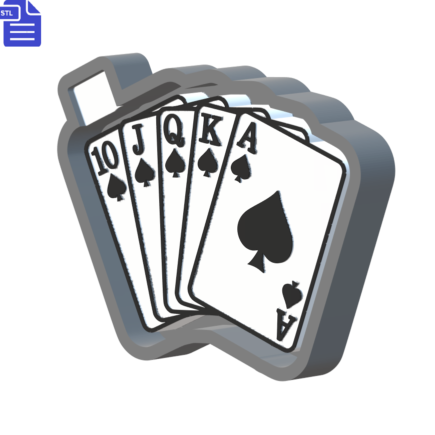 Poker Royal Flush Mold Housing STL File - The Crafts and Glitter Shop