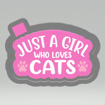 Just a Girl who Loves Cats Silicone Mold Housing STL File - The Crafts and Glitter Shop