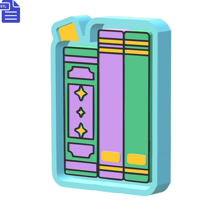 Books Silicone Mold Housing STL File - The Crafts and Glitter Shop