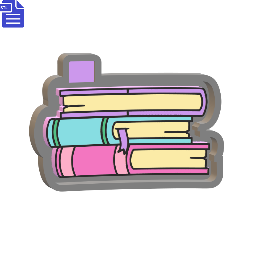 Stack of Books Silicone Mold Housing STL File - The Crafts and Glitter Shop