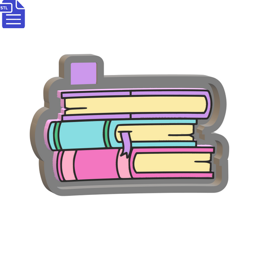 Stack of Books Silicone Mold Housing STL File - The Crafts and Glitter Shop