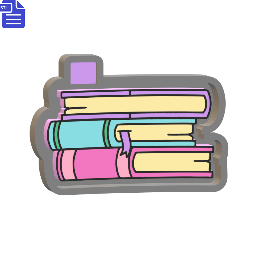 Stack of Books Silicone Mold Housing STL File