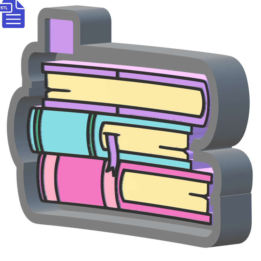 Stack of Books Silicone Mold Housing STL File - The Crafts and Glitter Shop