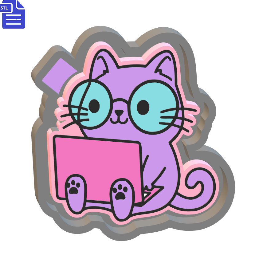 Study Cat Silicone Mold Housing STL File - The Crafts and Glitter Shop