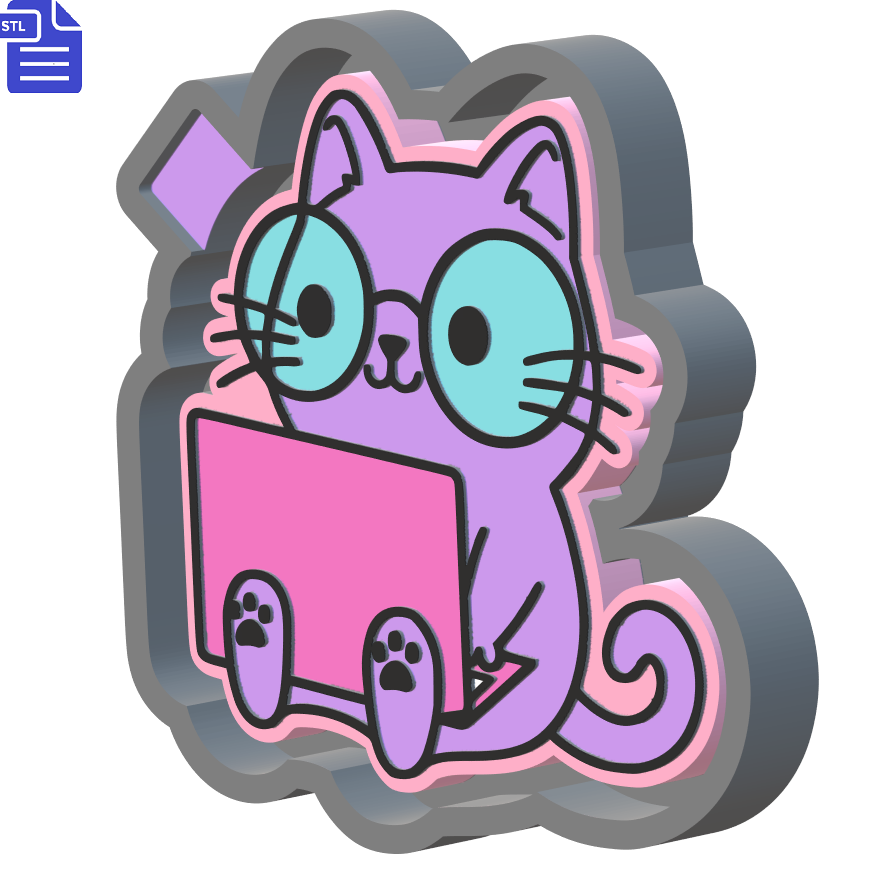 Study Cat Silicone Mold Housing STL File - The Crafts and Glitter Shop