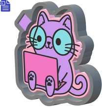 Load image into Gallery viewer, Study Cat Silicone Mold Housing STL File