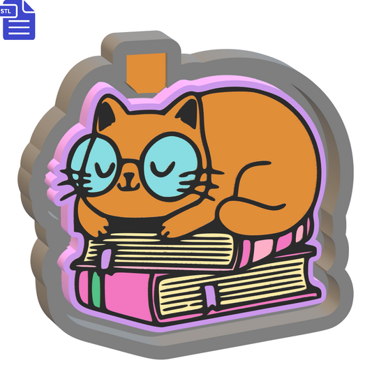 Sleeping Study Cat Silicone Mold Housing STL File - The Crafts and Glitter Shop