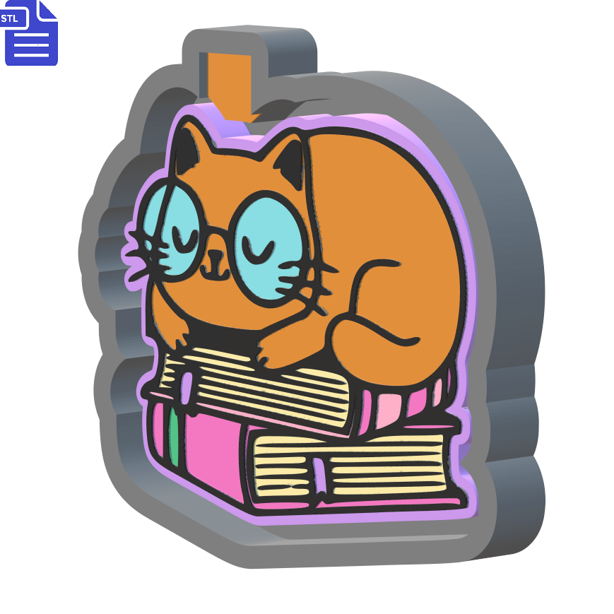 Sleeping Study Cat Silicone Mold Housing STL File - The Crafts and Glitter Shop