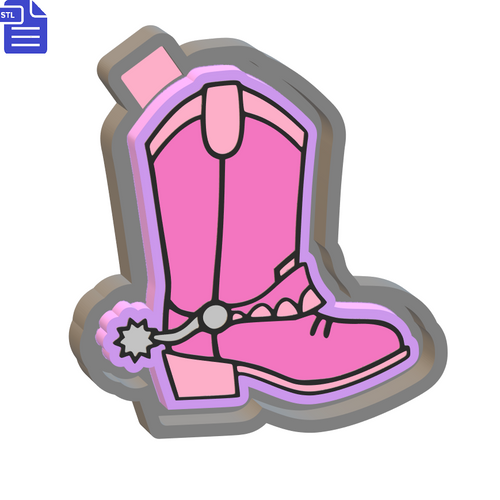 Cowboy Boots Silicone Mold Housing STL File