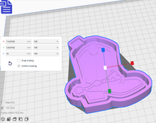 Load image into Gallery viewer, Cowboy Boots Silicone Mold Housing STL File