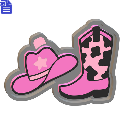 Cowboy Hat & Boots Silicone Mold Housing STL File - The Crafts and Glitter Shop