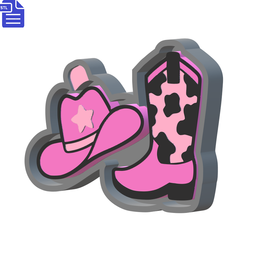Cowboy Hat & Boots Silicone Mold Housing STL File - The Crafts and Glitter Shop