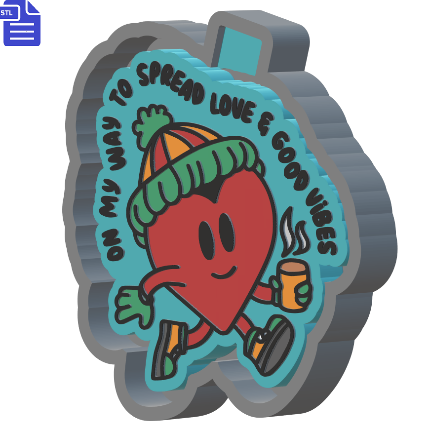 Spread Love Silicone Mold Housing STL File - The Crafts and Glitter Shop