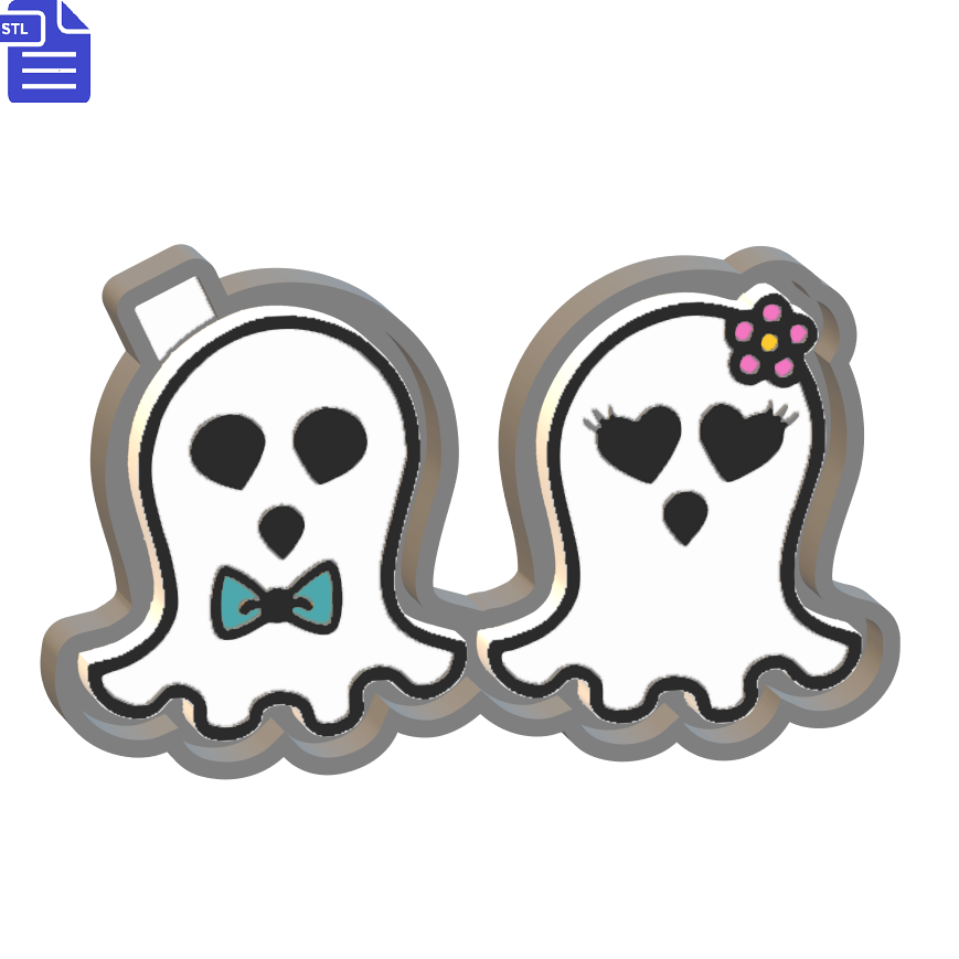 Boy & Girl Ghost Set Silicone Mold Housing STL File