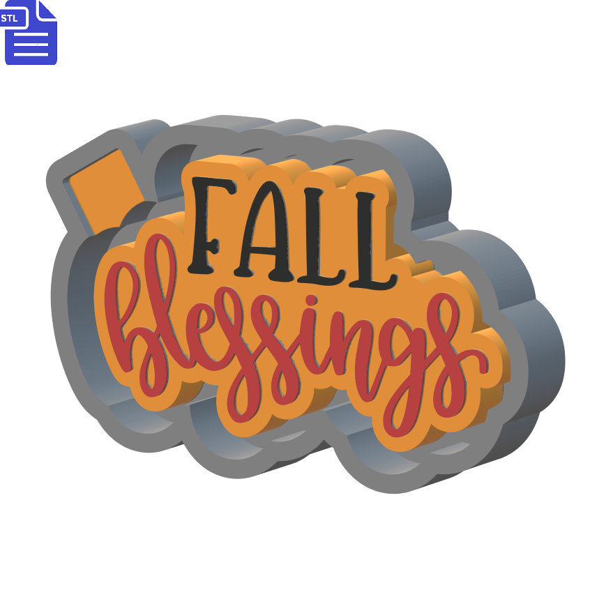 Fall Blessings Silicone Mold Housing STL File - The Crafts and Glitter Shop