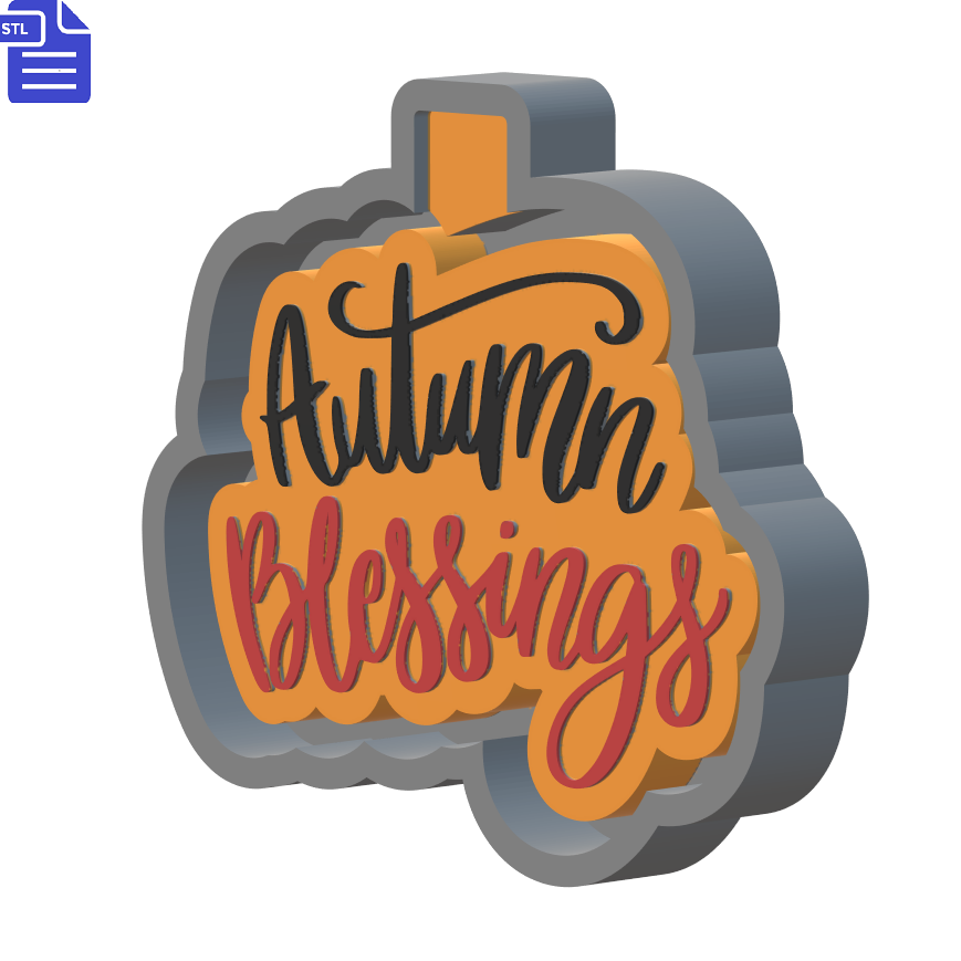 Autumn Blessings Silicone Mold Housing STL File - The Crafts and Glitter Shop