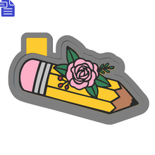 Load image into Gallery viewer, Pencil with Flower Silicone Mold Housing STL File