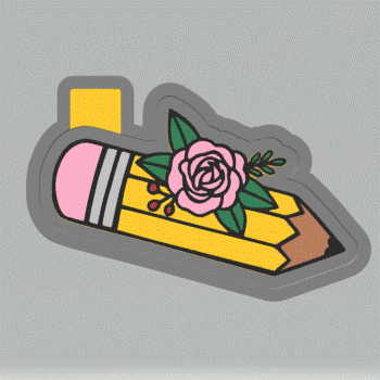 Pencil with Flower Silicone Mold Housing STL File - The Crafts and Glitter Shop