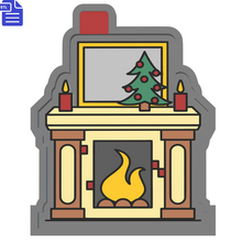 Load image into Gallery viewer, Christmas Fireplace Silicone Mold Housing STL File