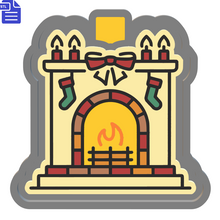 Load image into Gallery viewer, Festive Fireplace Silicone Mold Housing STL File