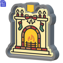 Load image into Gallery viewer, Festive Fireplace Silicone Mold Housing STL File