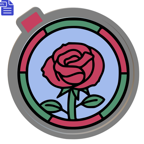 Rose Stained Glass Silicone Mold Housing STL File