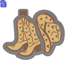 Load image into Gallery viewer, Cowgirl Boots &amp; Hat Silicone Mold Housing STL File