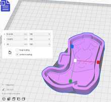 Load image into Gallery viewer, Western Boots Silicone Mold Housing STL File