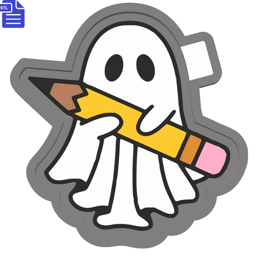 Ghost with Pencil Silicone Mold Housing STL File - The Crafts and Glitter Shop