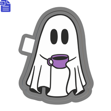 Load image into Gallery viewer, Ghost with Coffee Cup Silicone Mold Housing STL File