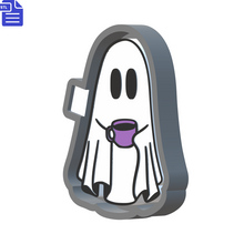 Load image into Gallery viewer, Ghost with Coffee Cup Silicone Mold Housing STL File