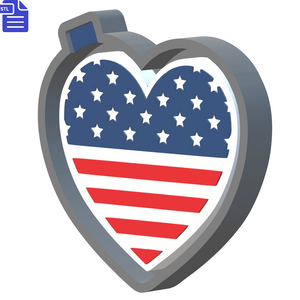 US Flag Heart Silicone Mold Housing STL File