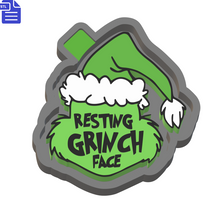 Load image into Gallery viewer, Resting Grinch Face Silicone Mold Housing STL File