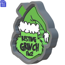 Load image into Gallery viewer, Resting Grinch Face Silicone Mold Housing STL File