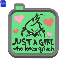 Load image into Gallery viewer, Girl loves Grinch Silicone Mold Housing STL File