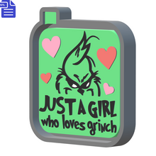 Load image into Gallery viewer, Girl loves Grinch Silicone Mold Housing STL File