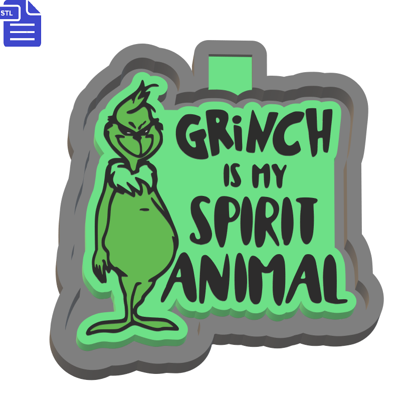 Grinch Spirit Animal Silicone Mold Housing STL File