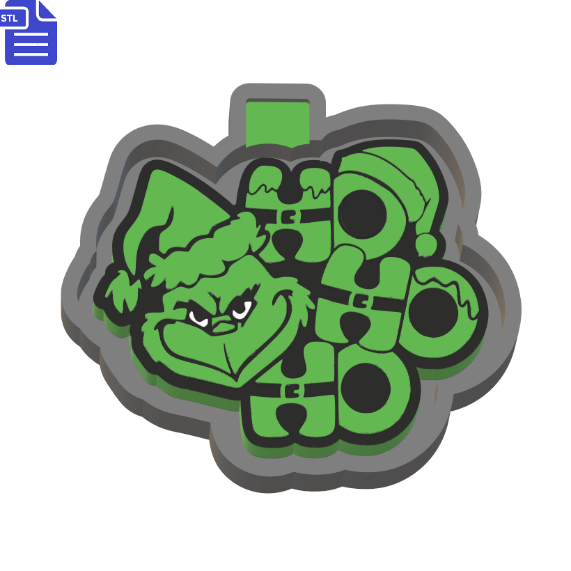 Grinch Ho Ho Ho Silicone Mold Housing STL File