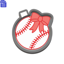 Load image into Gallery viewer, Baseball with Bow Silicone Mold Housing STL File